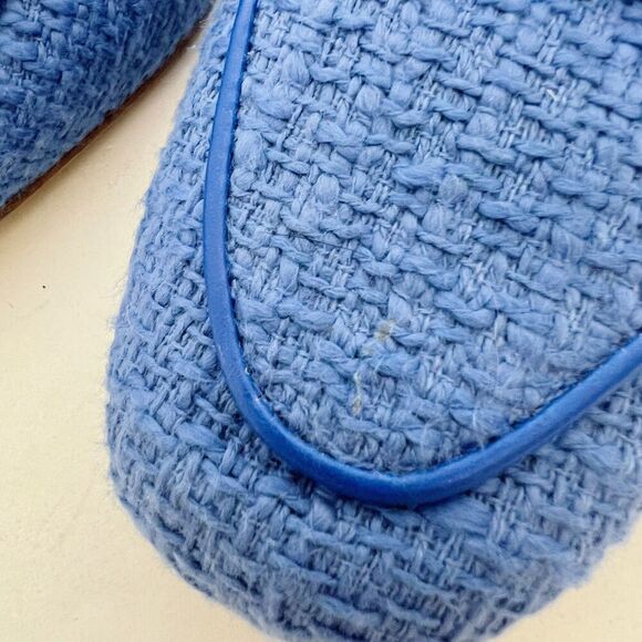 Like New Talbots Jane Bow Loafers Amherst Tweed in Capri Blue Flats Size 7.5 - Picture 5 of 8